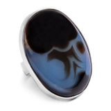 Artistic Botswana Agate Statement Ring - Natural Designer Gemstone