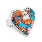 Oyster Copper Turquoise Statement Ring - Natural Designer Gemstone