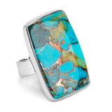 Oyster Copper Turquoise Ring - Designer Gemstones
