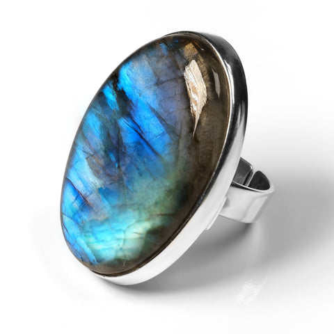 Fabulous Labradorite Ring - Natural Designer Gemstone