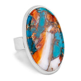 Oval Oyster Copper Turquoise Ring - Natural Designer Gemstone