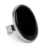Classic Onyx Gemstone Adjustable Statement Ring - Natural Designer Gemstone