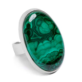 Statement Malachite Ring - Natural Designer Gemstone