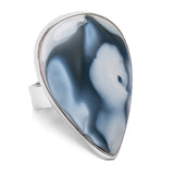 Rare Owyhee Blue Opal Statement Ring - Natural Designer Gemstone