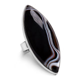 Mesmerising Botswana Agate Ring - Natural Designer Gemstone