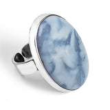 Adorable Owyhee Blue Opal Statement Ring - Natural Designer Gemstone