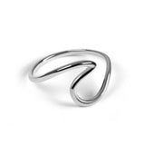 Simple Wave Ring in Silver with 24ct Gold