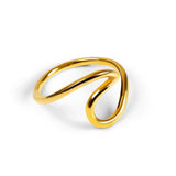 Simple Wave Ring in Silver with 24ct Gold