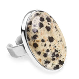 Dalmatian Jasper Gemstone Ring - Natural Designer Gemstone