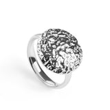 Textured Circle Ring in Sterling Silver