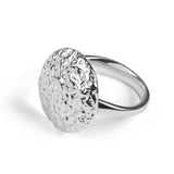 Textured Circle Ring in Sterling Silver