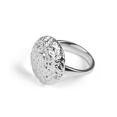 Textured Circle Ring in Sterling Silver