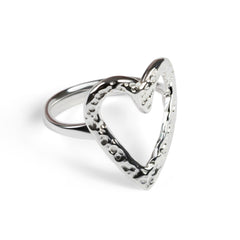 Open Heart Ring in Sterling Silver