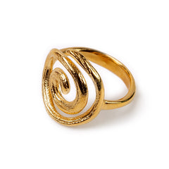 90's Swirl Ring in Silver with 24ct Gold