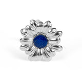 Marguerite Daisy Ring with Silver & Lapis Lazuli