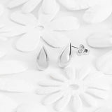 Silver Raindrop Stud Earrings