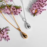 Miniature Single Raindrop Necklace in Silver