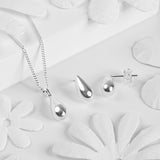 Miniature Single Raindrop Necklace in Silver