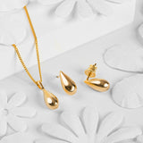 Miniature Single Raindrop Necklace in Silver with 24ct Gold