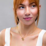 Reindeer / Stag Necklace in Solid Silver with 24ct Gold