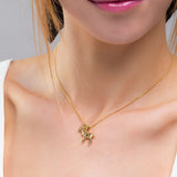 Reindeer / Stag Necklace in Solid Silver with 24ct Gold