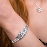 Reptile Skin Textured Bangle in Sterling Silver