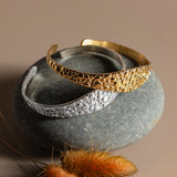 Reptile Skin Textured Bangle in Sterling Silver