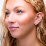 Tiny Rhombus Stud Earrings in Silver with 24ct Gold