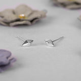 Tiny Rhombus Stud Earrings in Silver