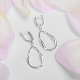 Ripple Drop Earrings in Silver