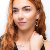 Ripple Drop Earrings in Silver