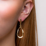 Ripple Drop Earrings in Silver with 24ct Gold