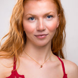 Winter Robin Necklace in Silver with 24ct Gold and Coral