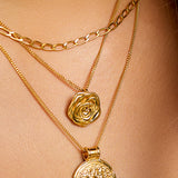 Full Bloom Rose Necklace in Silver with 24ct Gold