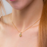 Miniature Rose Necklace in Silver with 24ct Gold