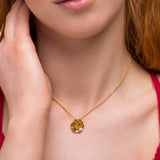 Open Rose Necklace in Sterling Silver with 24ct Gold