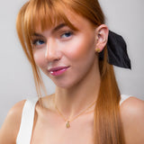 Miniature Rose Necklace in Silver with 24ct Gold