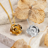 Open Rose Necklace in Sterling Silver