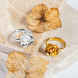 Rose Ring in Sterling Silver with 24ct Gold