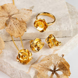 Rose Ring in Sterling Silver with 24ct Gold