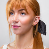 Rose Stud Earrings in Silver with 24ct Gold