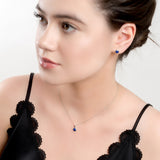 Round Charm Necklace in Silver and Lapis Lazuli