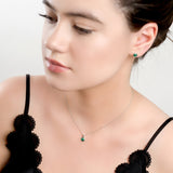 Round Charm Necklace in Silver and Malachite