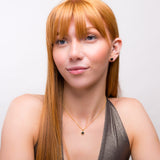 Small Round Stud Earrings in Silver with 24ct Gold & Black Onyx