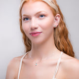 Round Charm Necklace in Silver and Prehnite