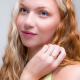 Round Charm Bead Ring in Silver and Citrine