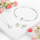 Round Charm Necklace in Silver and Ethiopian Opal