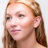 Teeny Tiny Round Stud Earrings in Silver and Citrine