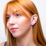 Teeny Tiny Round Stud Earrings in Silver and Turquoise