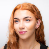 Small Round Stud Earrings in Silver with 24ct Gold & Dalmatian Jasper